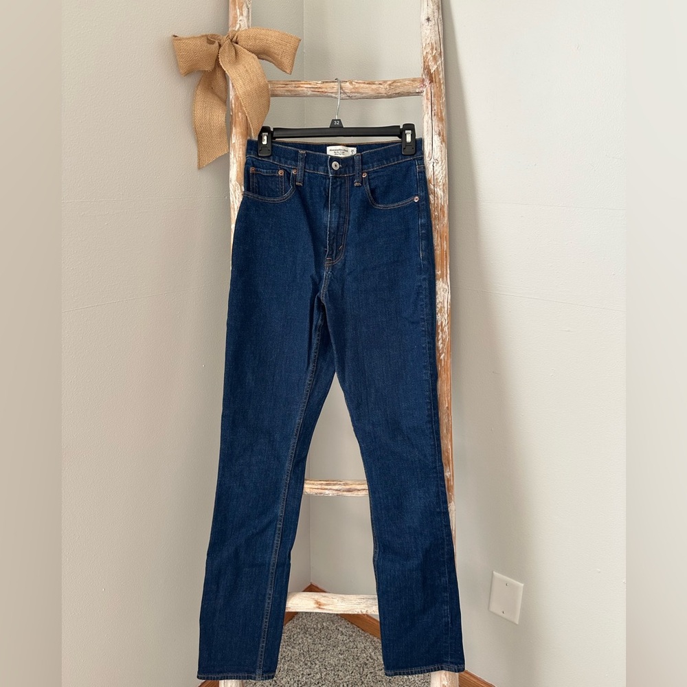 Abercrombie and Fitch Curve Love Ultra High Rise Slim Straight Jean